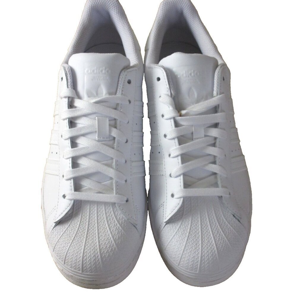 Adidas Originals Men's Superstar Leather Shoes Triple White Shelltoe Size 9 NIB - Picture 3 of 5